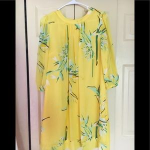 New York and Company summer yellow floral dress